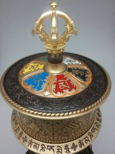 The Six Syllable Mantra Handheld prayer whee (copper)