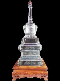 Crystal Stupa of Buddha with stand