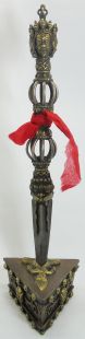 Three face phurpa dorje with stand