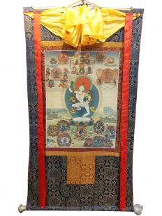 Assorted maciglabsgron thanka with brocade