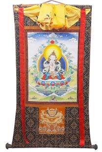 Assorted 〝Vajrasattva〝 thanka with brocade